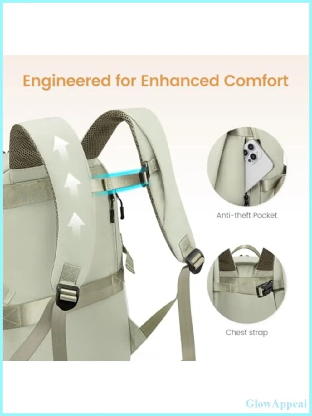 Laptop Backpack with Giant Tumbler Pocket Water Resistant 15.6 Inch